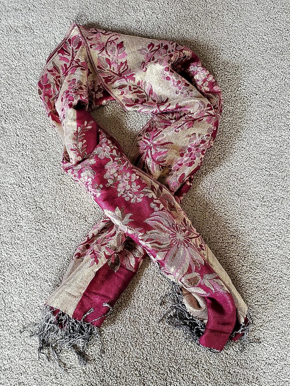 Vintage Pashmina silk scarf